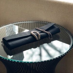 ✨HP!✨ Rodo Swarovski Black Satin Evening Bag